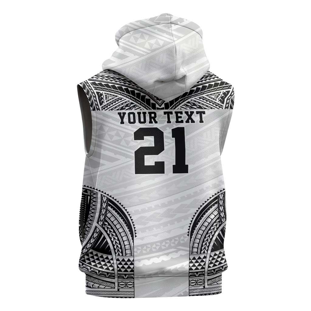 Flying Fijians Pacific Fiji Rugby Custom Sleeveless Hoodie Polynesian Pattern - Polynesian Pride