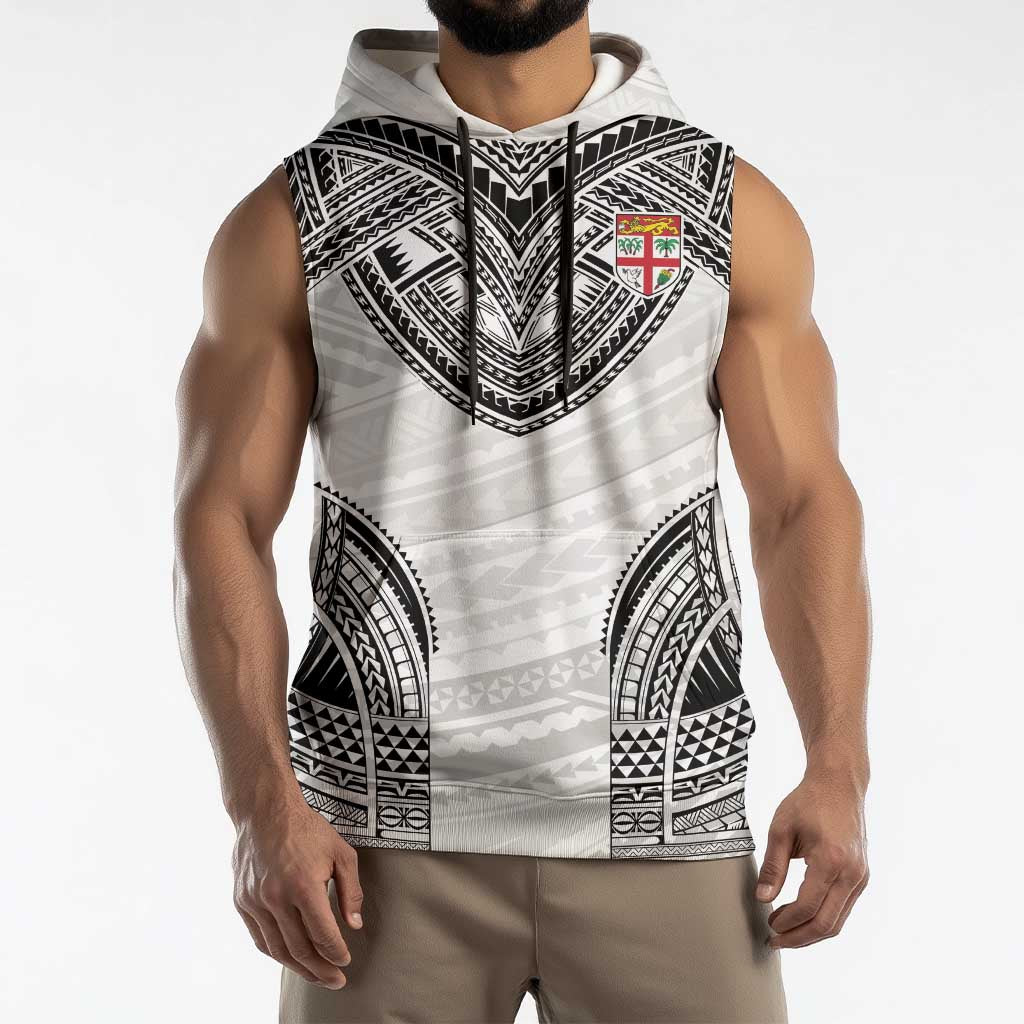 Flying Fijians Pacific Fiji Rugby Custom Sleeveless Hoodie Polynesian Pattern - Polynesian Pride