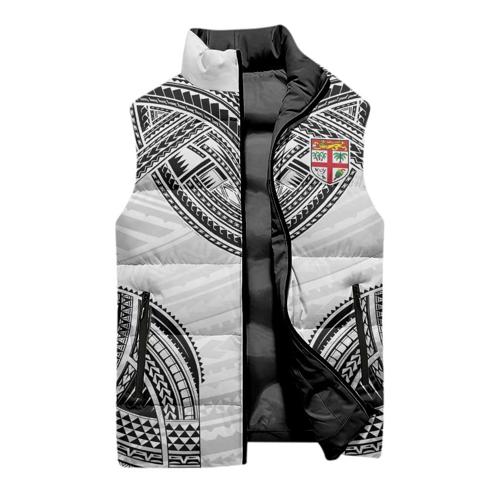 Flying Fijians Pacific Fiji Rugby Custom Sleeveless Puffer Jacket Polynesian Pattern - Polynesian Pride