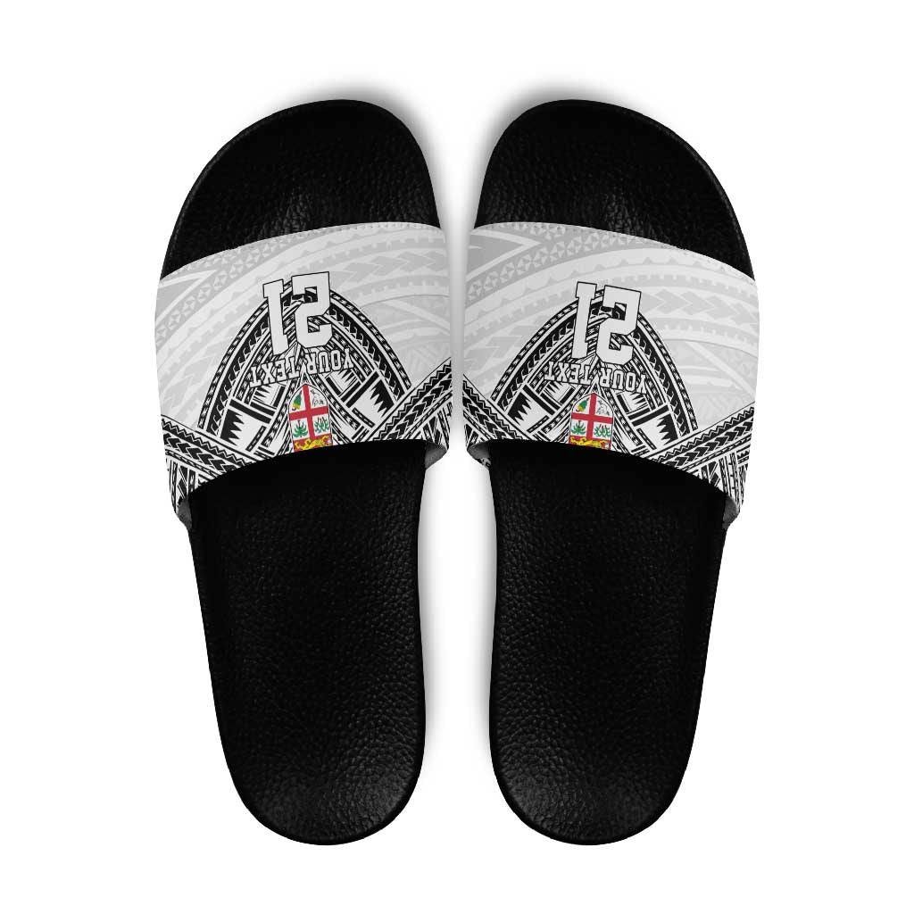 Flying Fijians Pacific Fiji Rugby Custom Slide Sandals Polynesian Pattern - Polynesian Pride