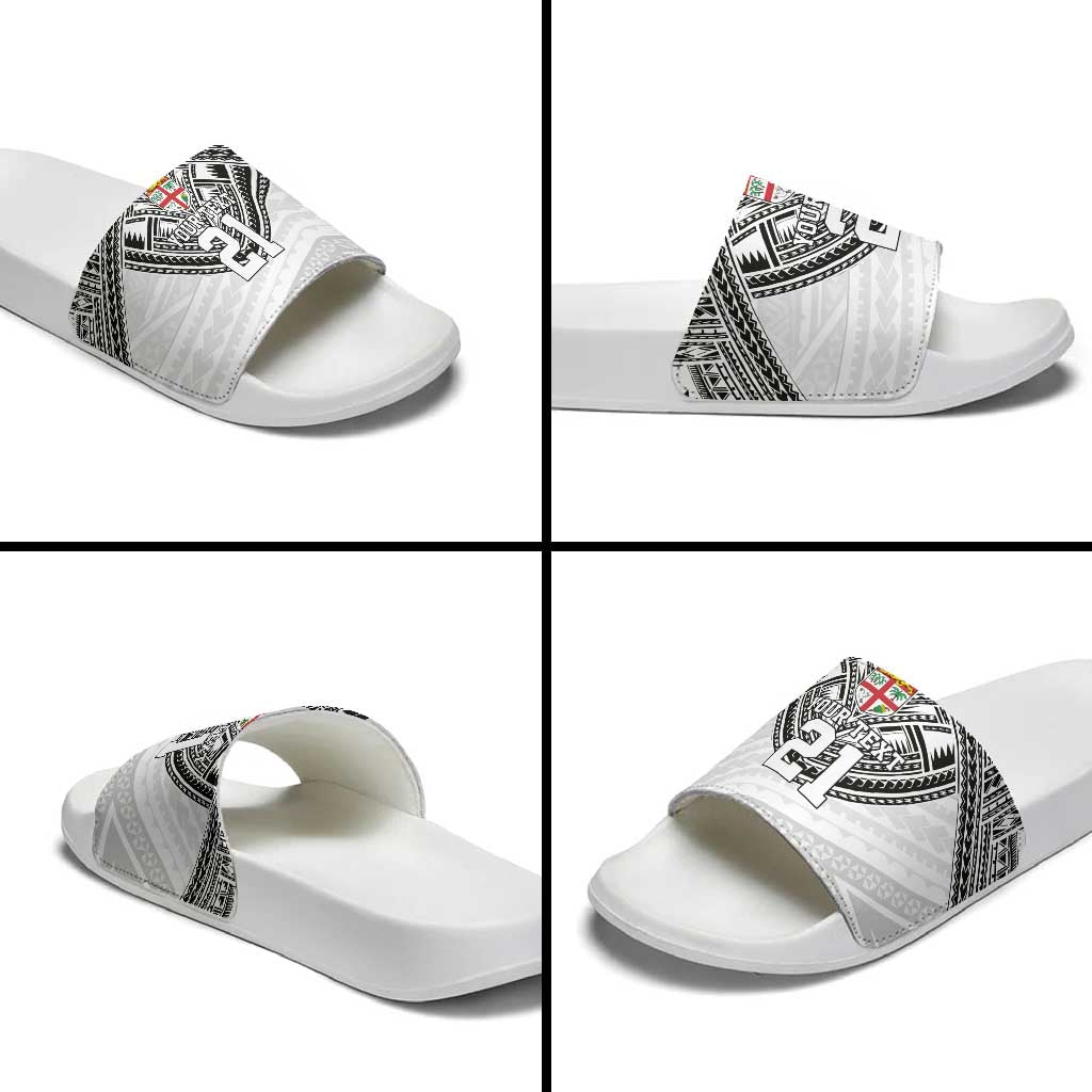 Flying Fijians Pacific Fiji Rugby Custom Slide Sandals Polynesian Pattern - Polynesian Pride