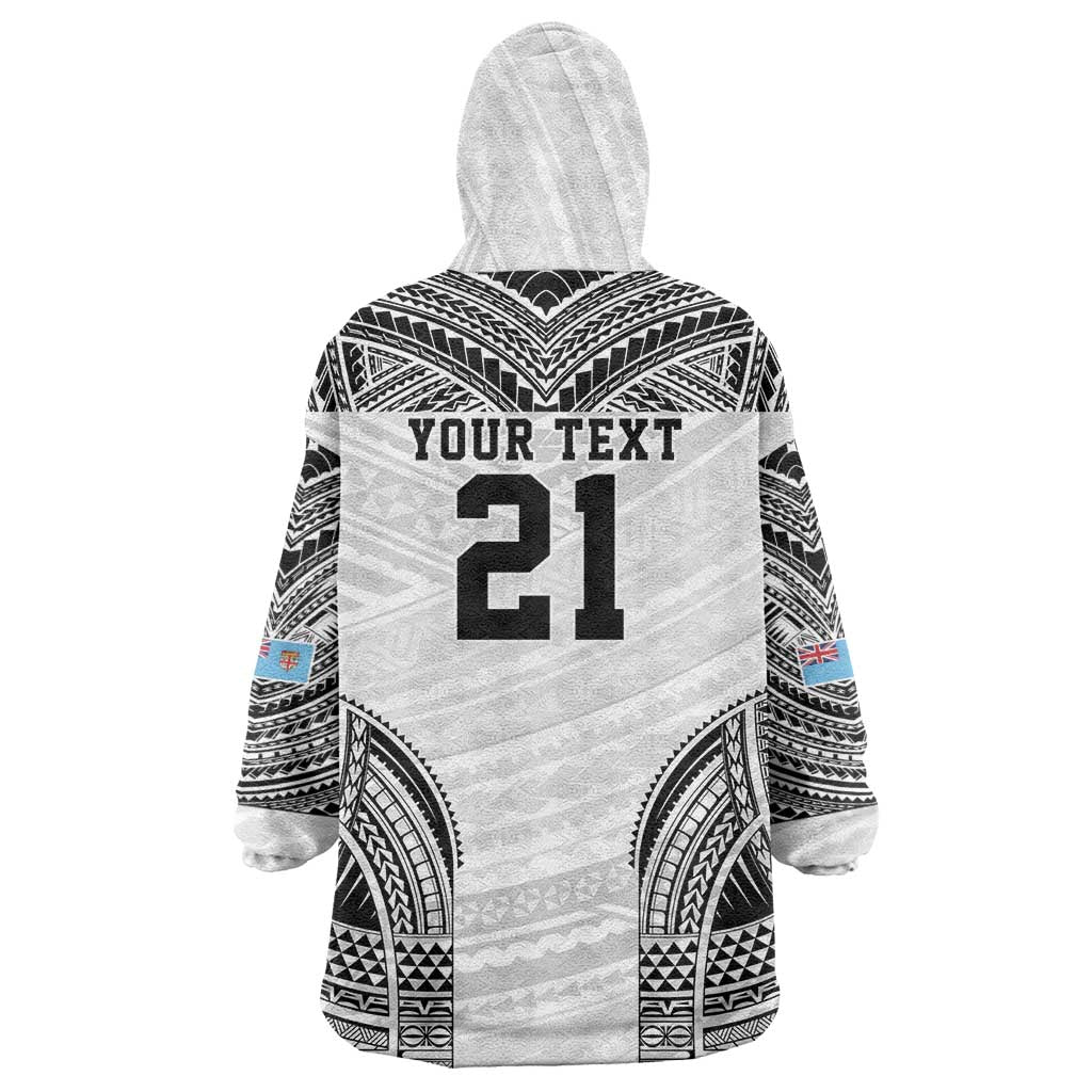 Flying Fijians Pacific Fiji Rugby Custom Wearable Blanket Hoodie Polynesian Pattern