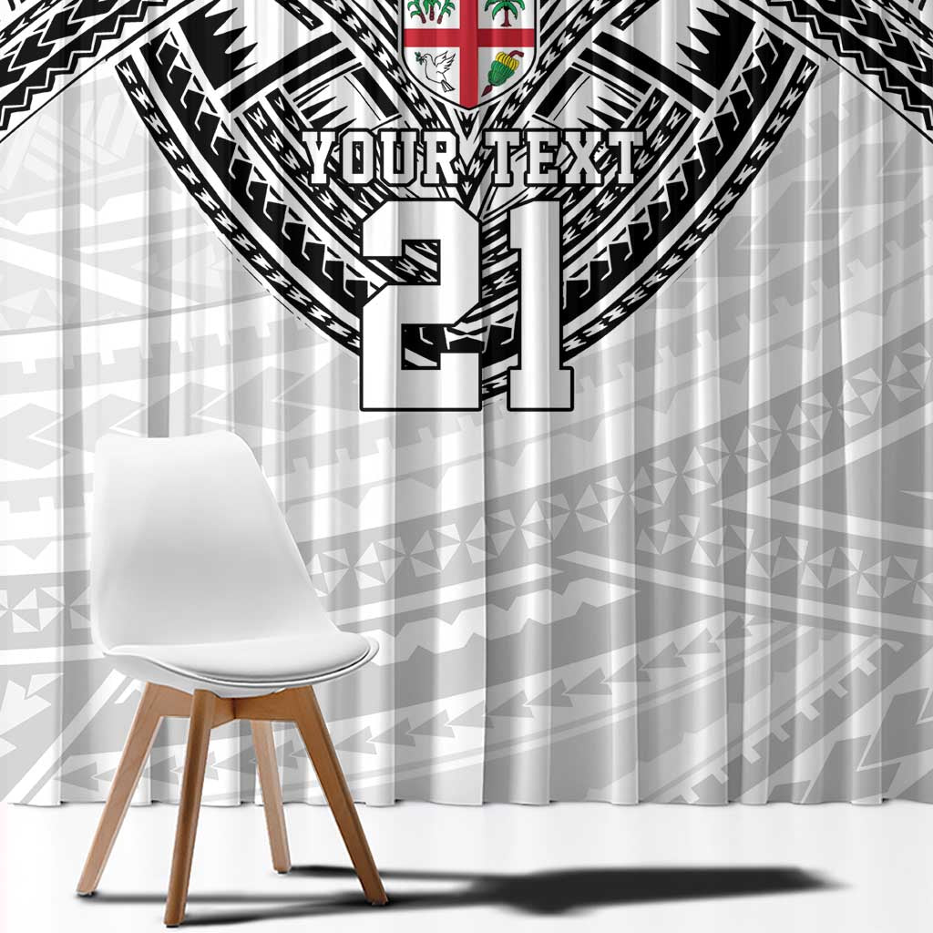 Flying Fijians Pacific Fiji Rugby Custom Window Curtain Polynesian Pattern