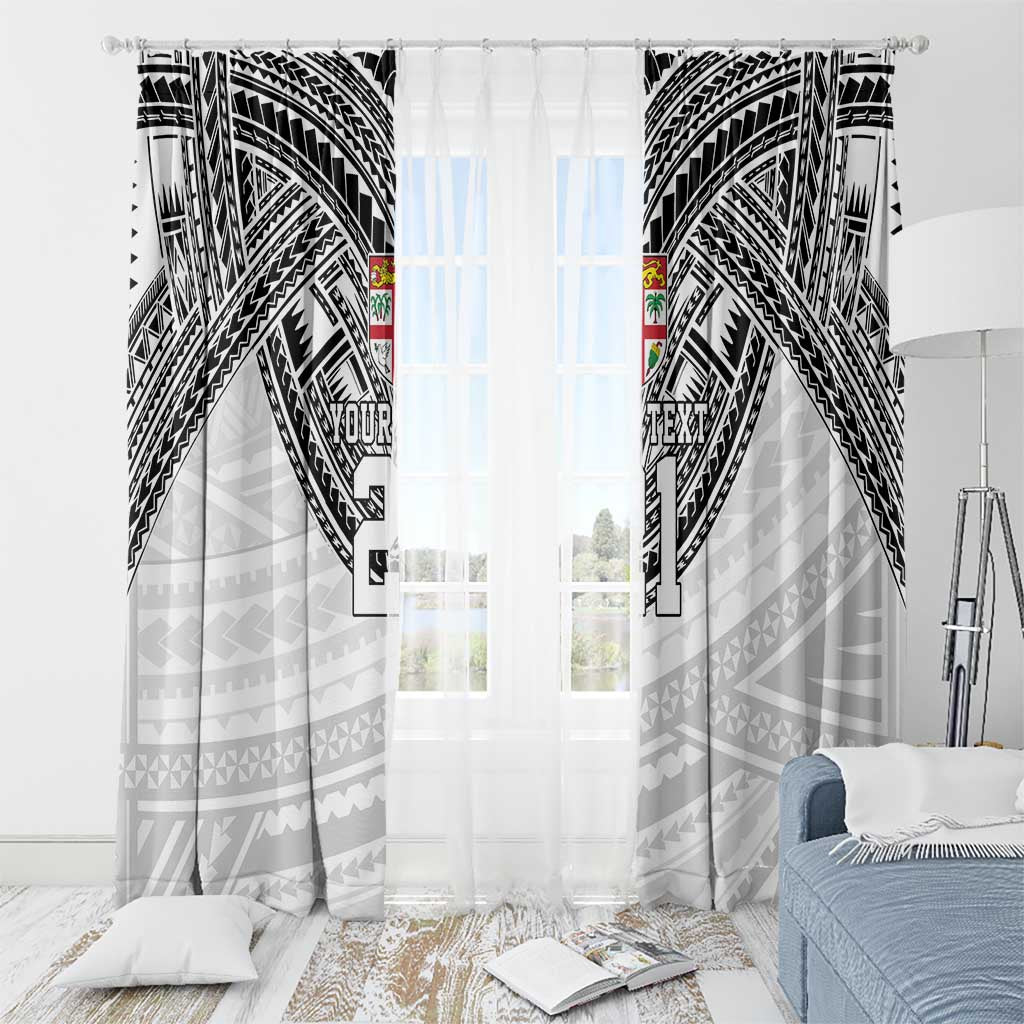 Flying Fijians Pacific Fiji Rugby Custom Window Curtain Polynesian Pattern