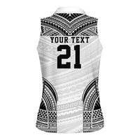 Flying Fijians Pacific Fiji Rugby Custom Women Sleeveless Polo Shirt Polynesian Pattern