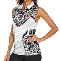 Flying Fijians Pacific Fiji Rugby Custom Women Sleeveless Polo Shirt Polynesian Pattern