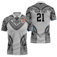 Flying Fijians Pacific Fiji Rugby Custom Zipper Polo Shirt Polynesian Pattern - Polynesian Pride