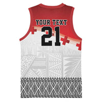 Ikale Tahi Pacific Tonga Rugby Custom Basketball Jersey Tongan Ngatu with Flag Pattern LT9 - Polynesian Pride