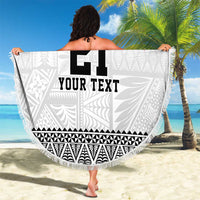 Ikale Tahi Pacific Tonga Rugby Custom Beach Blanket Tongan Ngatu with Flag Pattern LT9 - Polynesian Pride