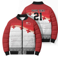Ikale Tahi Pacific Tonga Rugby Custom Bomber Puffer Jacket Tongan Ngatu with Flag Pattern LT9 - Polynesian Pride
