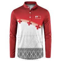 Ikale Tahi Pacific Tonga Rugby Custom Button Sweatshirt Tongan Ngatu with Flag Pattern LT9 Red - Polynesian Pride