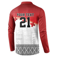 Ikale Tahi Pacific Tonga Rugby Custom Button Sweatshirt Tongan Ngatu with Flag Pattern LT9 - Polynesian Pride