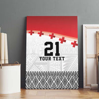 Ikale Tahi Pacific Tonga Rugby Custom Canvas Wall Art Tongan Ngatu with Flag Pattern LT9 - Polynesian Pride