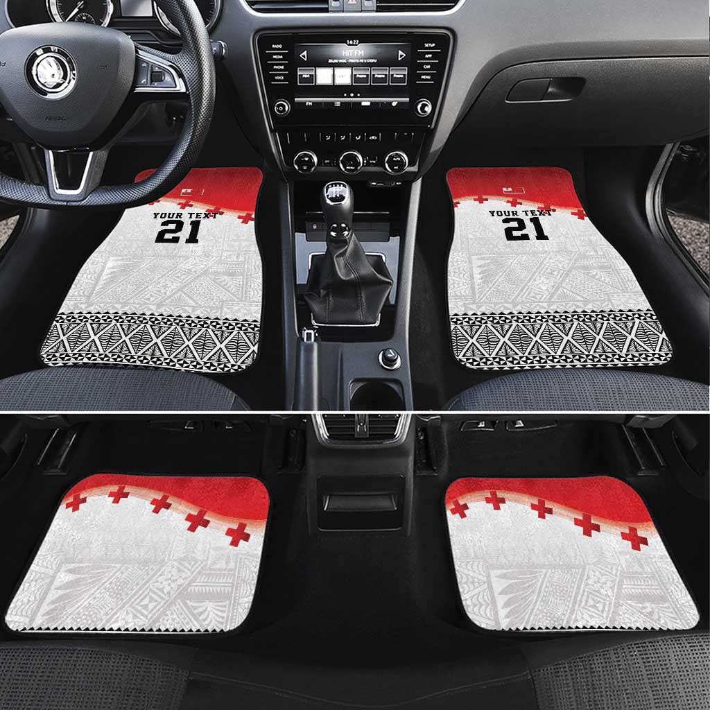 Ikale Tahi Pacific Tonga Rugby Custom Car Mats Tongan Ngatu with Flag Pattern LT9 Set 4pcs Red - Polynesian Pride
