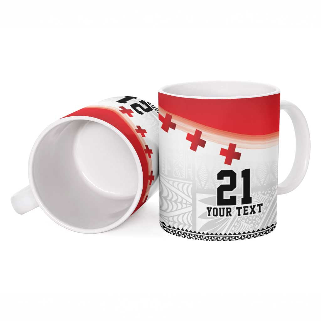 Ikale Tahi Pacific Tonga Rugby Custom Ceramic Mug Tongan Ngatu with Flag Pattern LT9 - Polynesian Pride