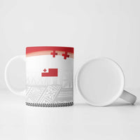 Ikale Tahi Pacific Tonga Rugby Custom Ceramic Mug Tongan Ngatu with Flag Pattern LT9 - Polynesian Pride