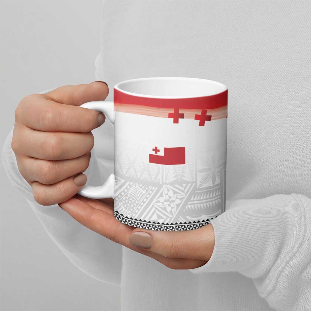 Ikale Tahi Pacific Tonga Rugby Custom Ceramic Mug Tongan Ngatu with Flag Pattern LT9 - Polynesian Pride
