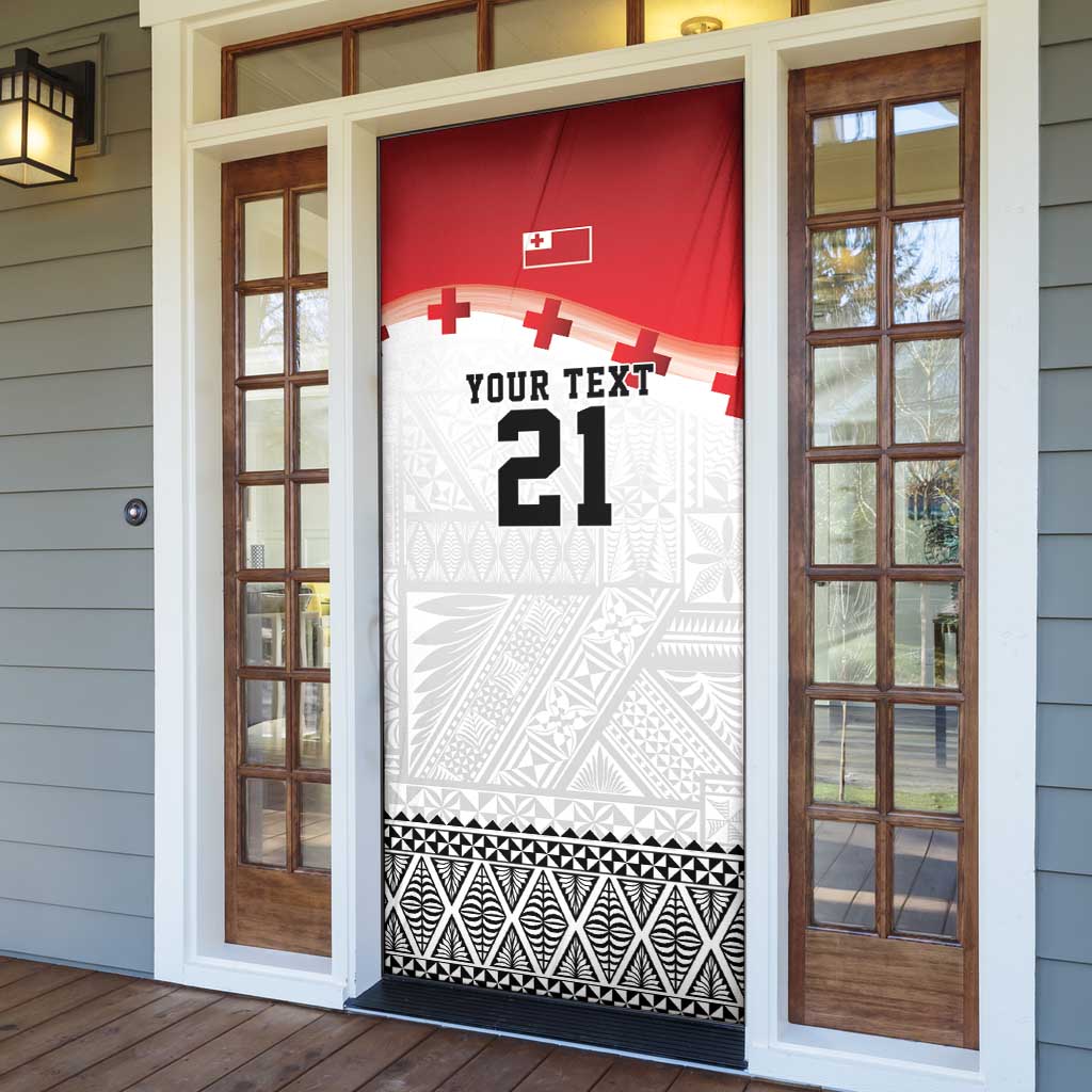 Ikale Tahi Pacific Tonga Rugby Custom Door Cover Tongan Ngatu with Flag Pattern LT9 - Polynesian Pride