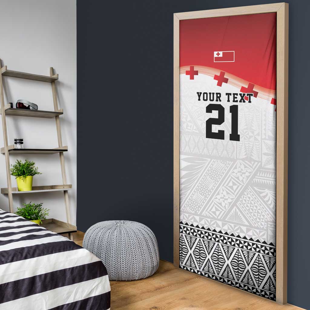 Ikale Tahi Pacific Tonga Rugby Custom Door Cover Tongan Ngatu with Flag Pattern LT9 - Polynesian Pride