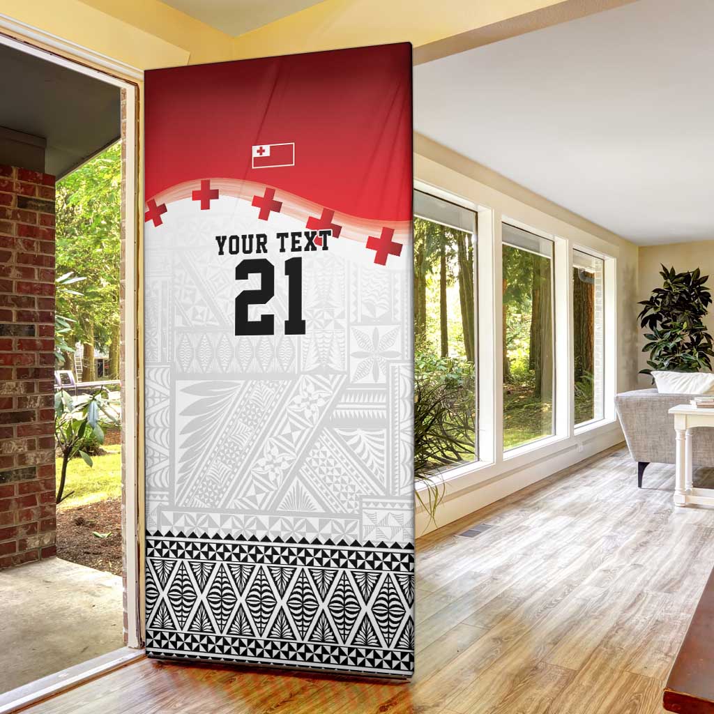 Ikale Tahi Pacific Tonga Rugby Custom Door Cover Tongan Ngatu with Flag Pattern LT9 - Polynesian Pride