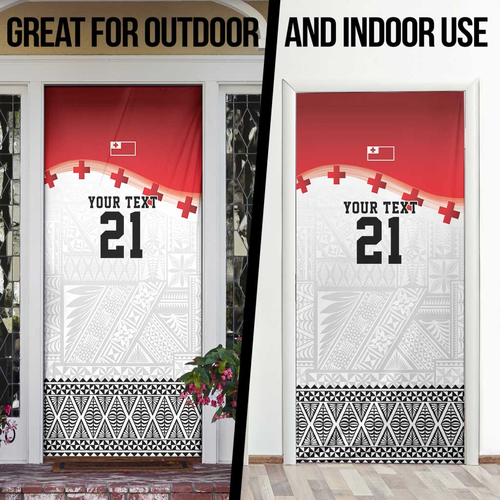 Ikale Tahi Pacific Tonga Rugby Custom Door Cover Tongan Ngatu with Flag Pattern LT9 - Polynesian Pride