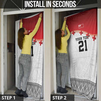 Ikale Tahi Pacific Tonga Rugby Custom Door Cover Tongan Ngatu with Flag Pattern LT9 - Polynesian Pride