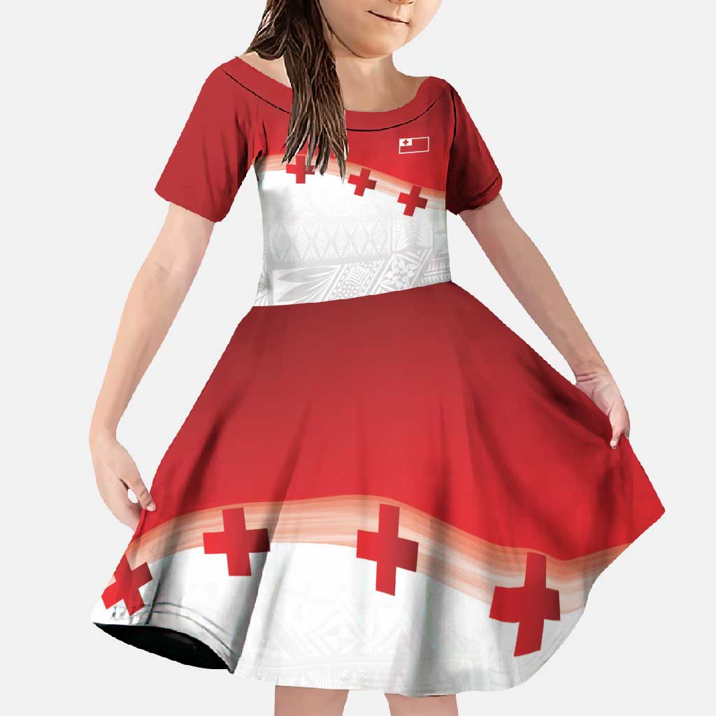 Ikale Tahi Pacific Tonga Rugby Custom Family Matching Short Sleeve Bodycon Dress and Hawaiian Shirt Tongan Ngatu with Flag Pattern