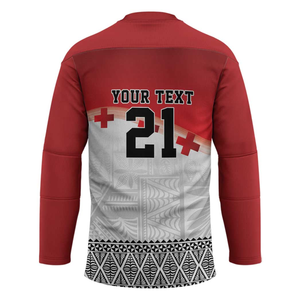 Ikale Tahi Pacific Tonga Rugby Custom Hockey Jersey Tongan Ngatu with Flag Pattern LT9 - Polynesian Pride