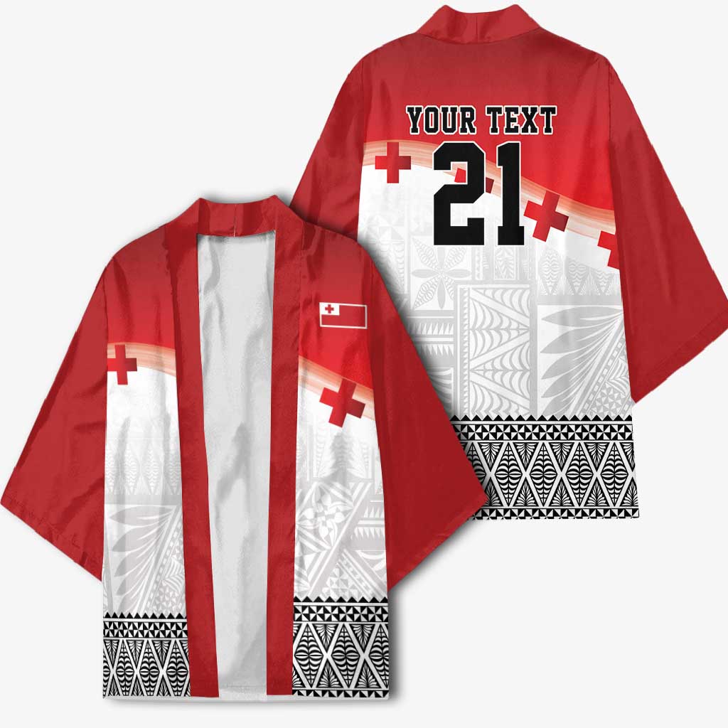 Ikale Tahi Pacific Tonga Rugby Custom Kimono Tongan Ngatu with Flag Pattern LT9 - Polynesian Pride