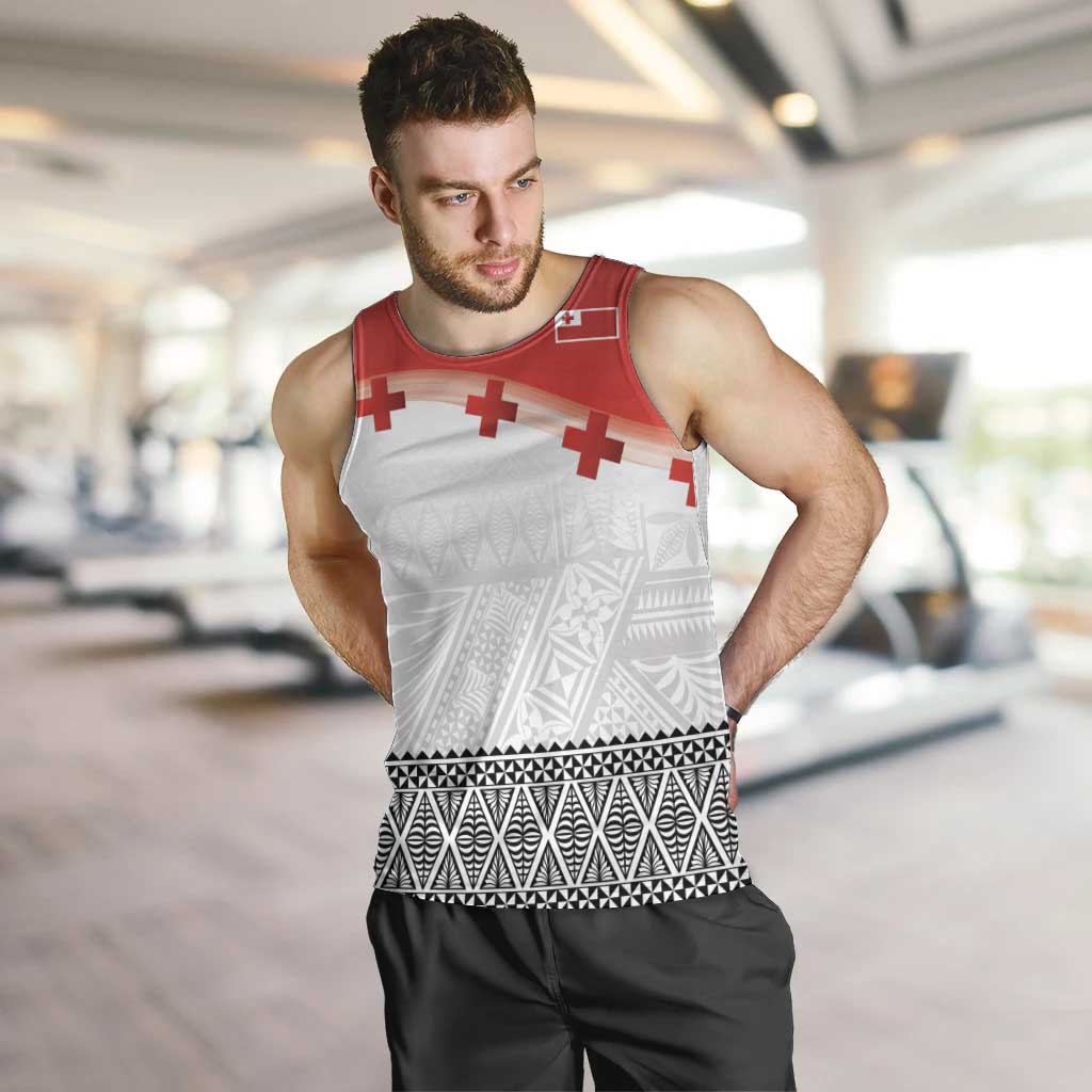 Ikale Tahi Pacific Tonga Rugby Custom Men Tank Top Tongan Ngatu with Flag Pattern LT9 Red - Polynesian Pride