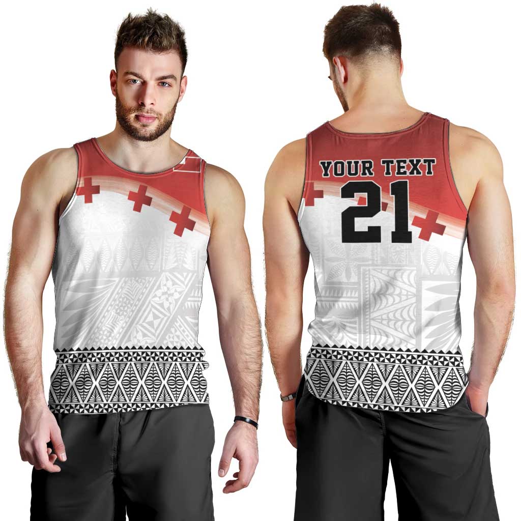 Ikale Tahi Pacific Tonga Rugby Custom Men Tank Top Tongan Ngatu with Flag Pattern LT9 - Polynesian Pride