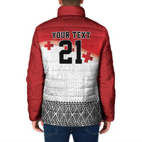 Ikale Tahi Pacific Tonga Rugby Custom Padded Jacket Tongan Ngatu with Flag Pattern LT9 - Polynesian Pride