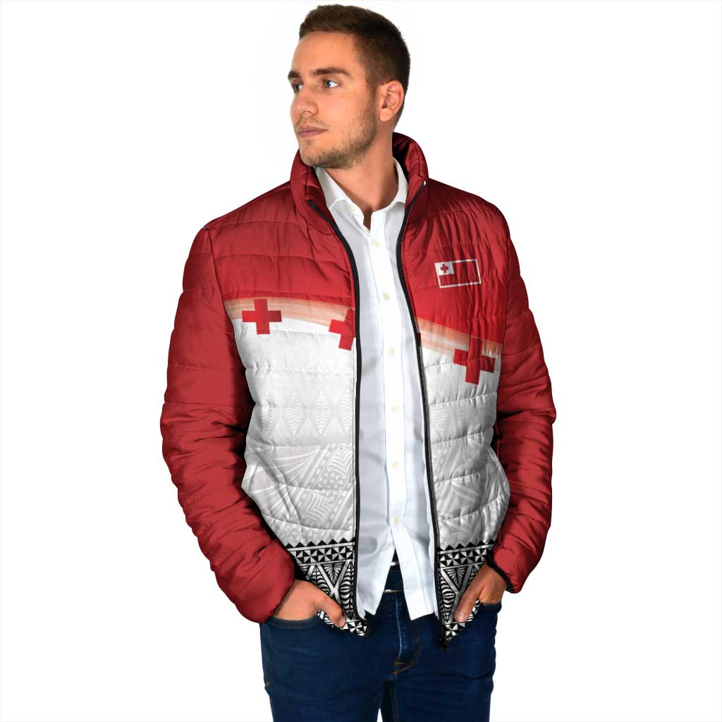 Ikale Tahi Pacific Tonga Rugby Custom Padded Jacket Tongan Ngatu with Flag Pattern LT9 - Polynesian Pride