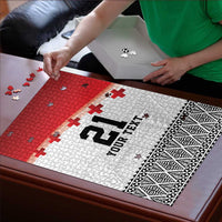 Ikale Tahi Pacific Tonga Rugby Custom Puzzle Tongan Ngatu with Flag Pattern LT9 - Polynesian Pride