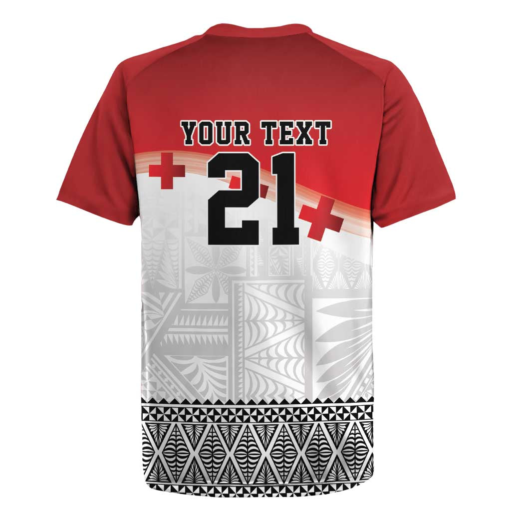 Ikale Tahi Pacific Tonga Rugby Custom Rugby Jersey Tongan Ngatu with Flag Pattern LT9 - Polynesian Pride