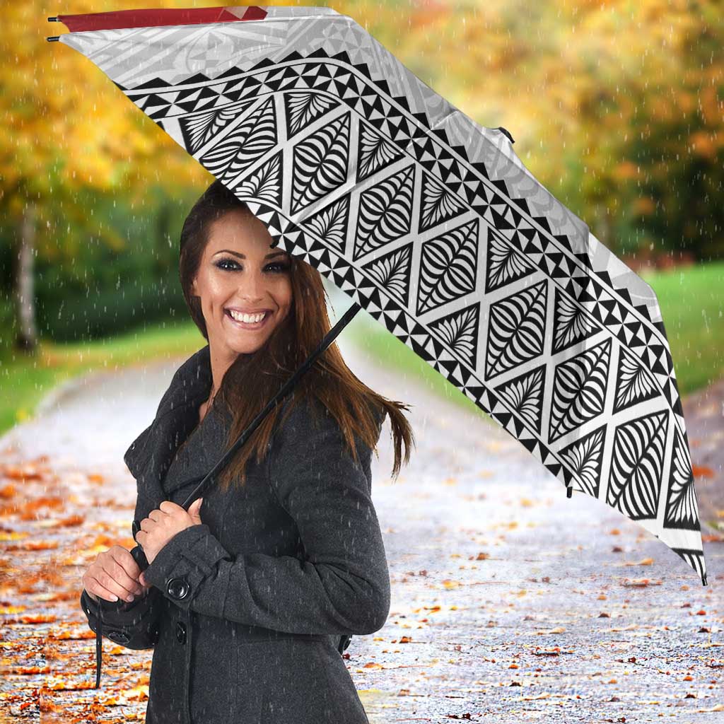 Ikale Tahi Pacific Tonga Rugby Custom Umbrella Tongan Ngatu with Flag Pattern LT9 - Polynesian Pride