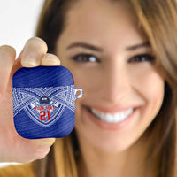 Manu Samoa Pacific Samoa Rugby Custom AirPods Case Polynesian Pattern LT9 Blue - Polynesian Pride