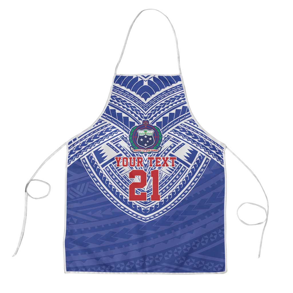 Manu Samoa Pacific Samoa Rugby Custom Apron Polynesian Pattern LT9 Blue - Polynesian Pride