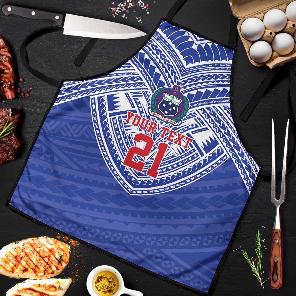 Manu Samoa Pacific Samoa Rugby Custom Apron Polynesian Pattern LT9 Blue - Polynesian Pride
