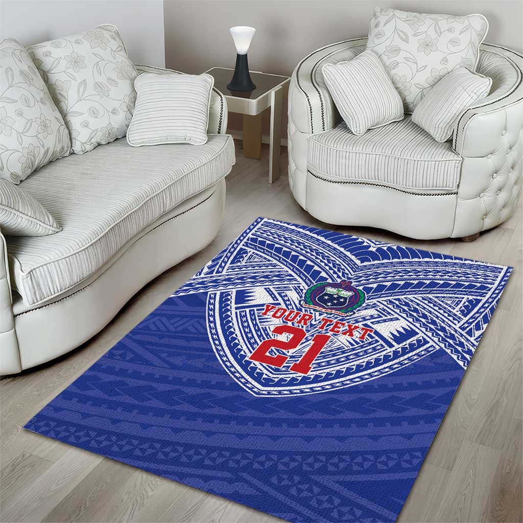 Manu Samoa Pacific Samoa Rugby Custom Area Rug Polynesian Pattern