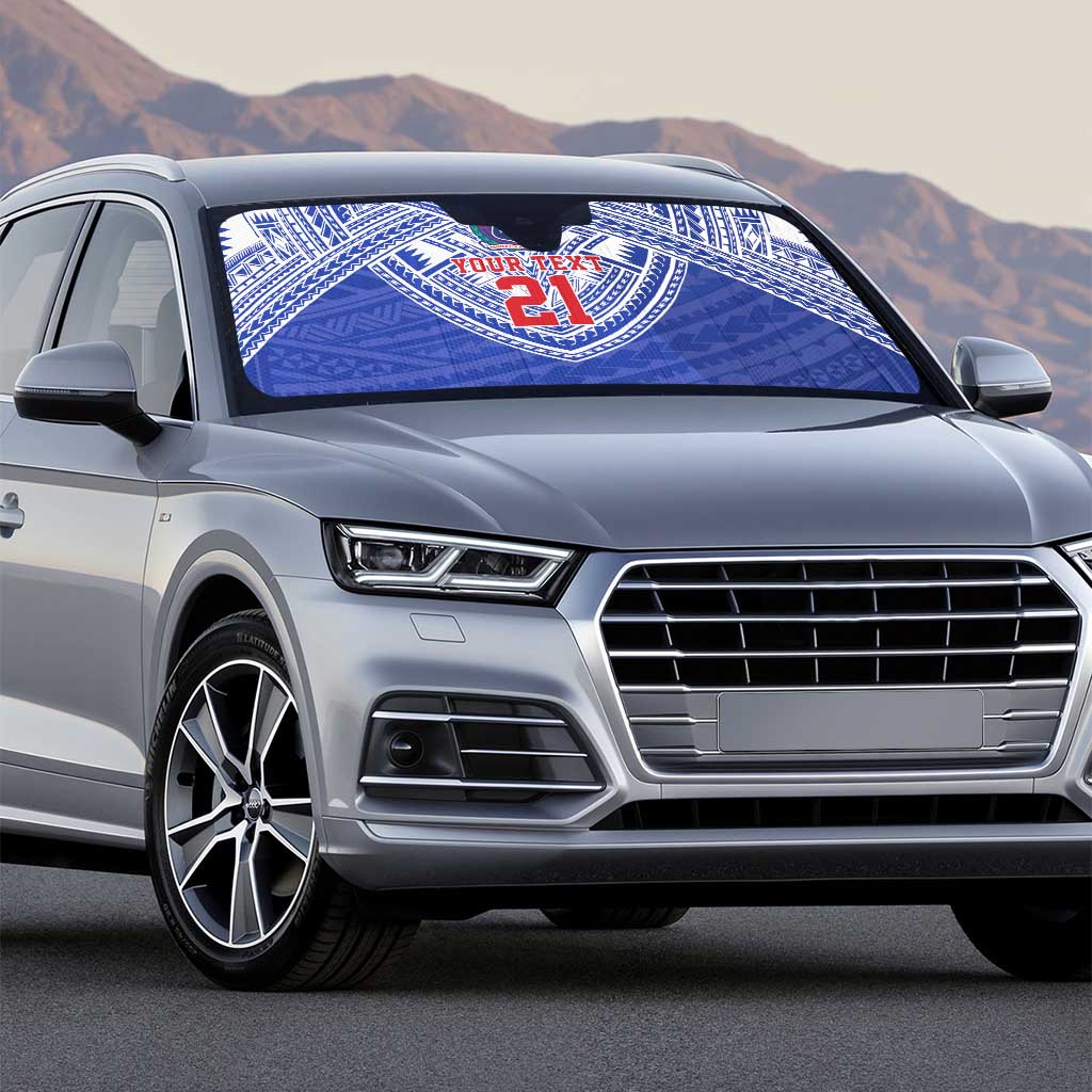 Manu Samoa Pacific Samoa Rugby Custom Auto Sun Shade Polynesian Pattern - Polynesian Pride