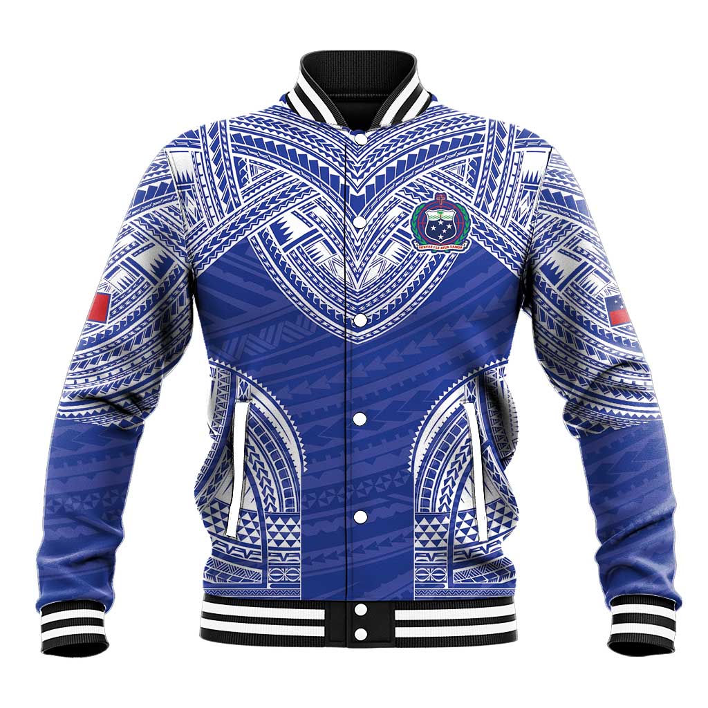 Manu Samoa Pacific Samoa Rugby Custom Baseball Jacket Polynesian Pattern LT9 Unisex Blue - Polynesian Pride