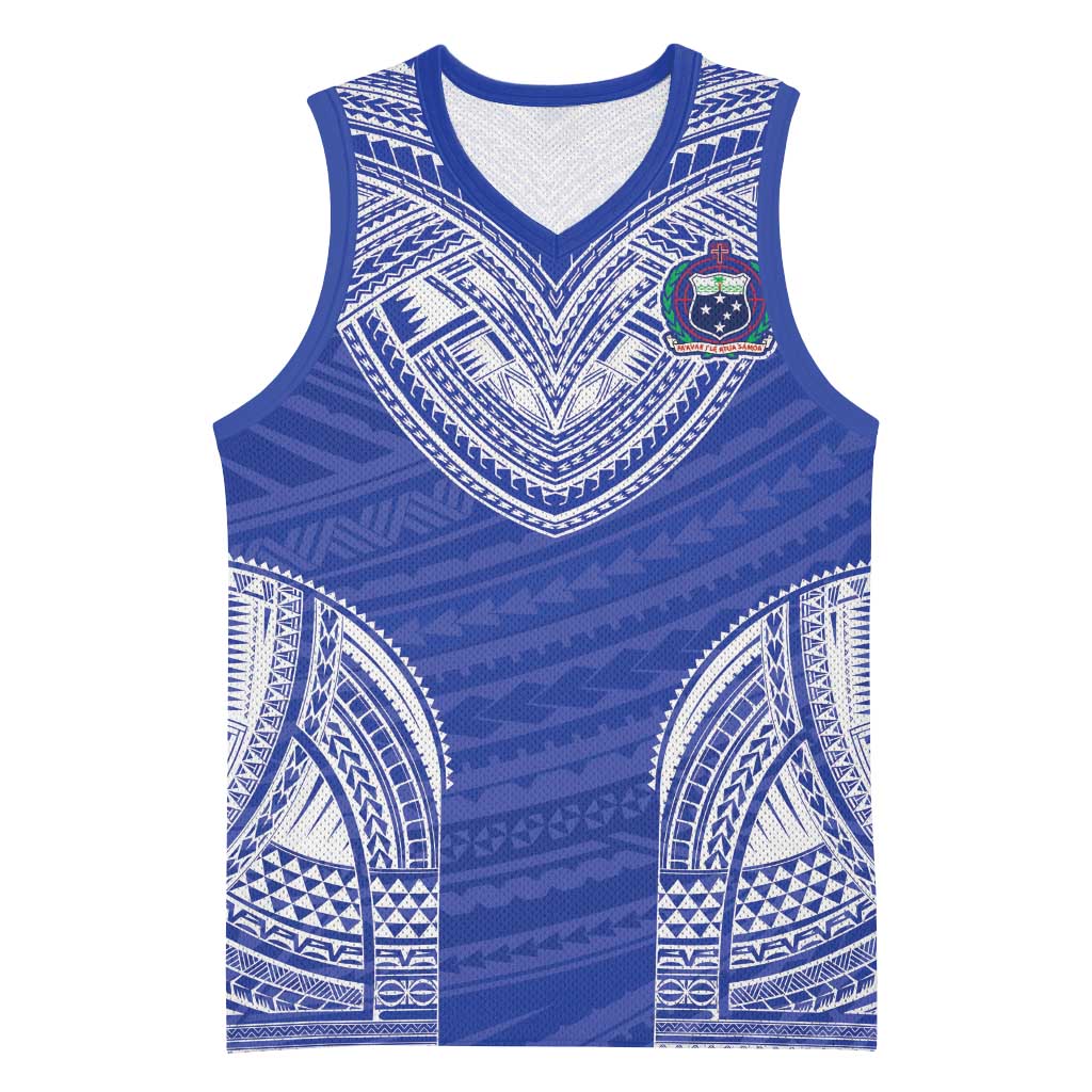 Manu Samoa Pacific Samoa Rugby Custom Basketball Jersey Polynesian Pattern LT9 Unisex Blue - Polynesian Pride