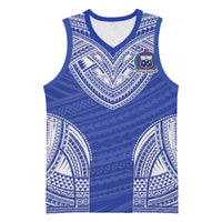 Manu Samoa Pacific Samoa Rugby Custom Basketball Jersey Polynesian Pattern LT9 Unisex Blue - Polynesian Pride