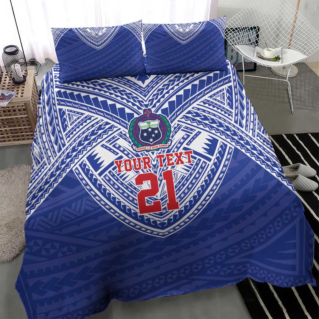 Manu Samoa Pacific Samoa Rugby Custom Bedding Set Polynesian Pattern