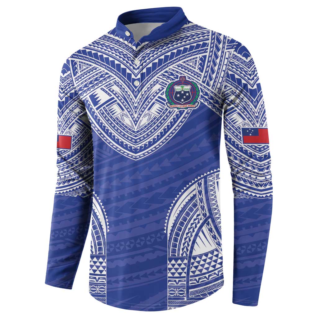 Manu Samoa Pacific Samoa Rugby Custom Button Sweatshirt Polynesian Pattern LT9 - Polynesian Pride
