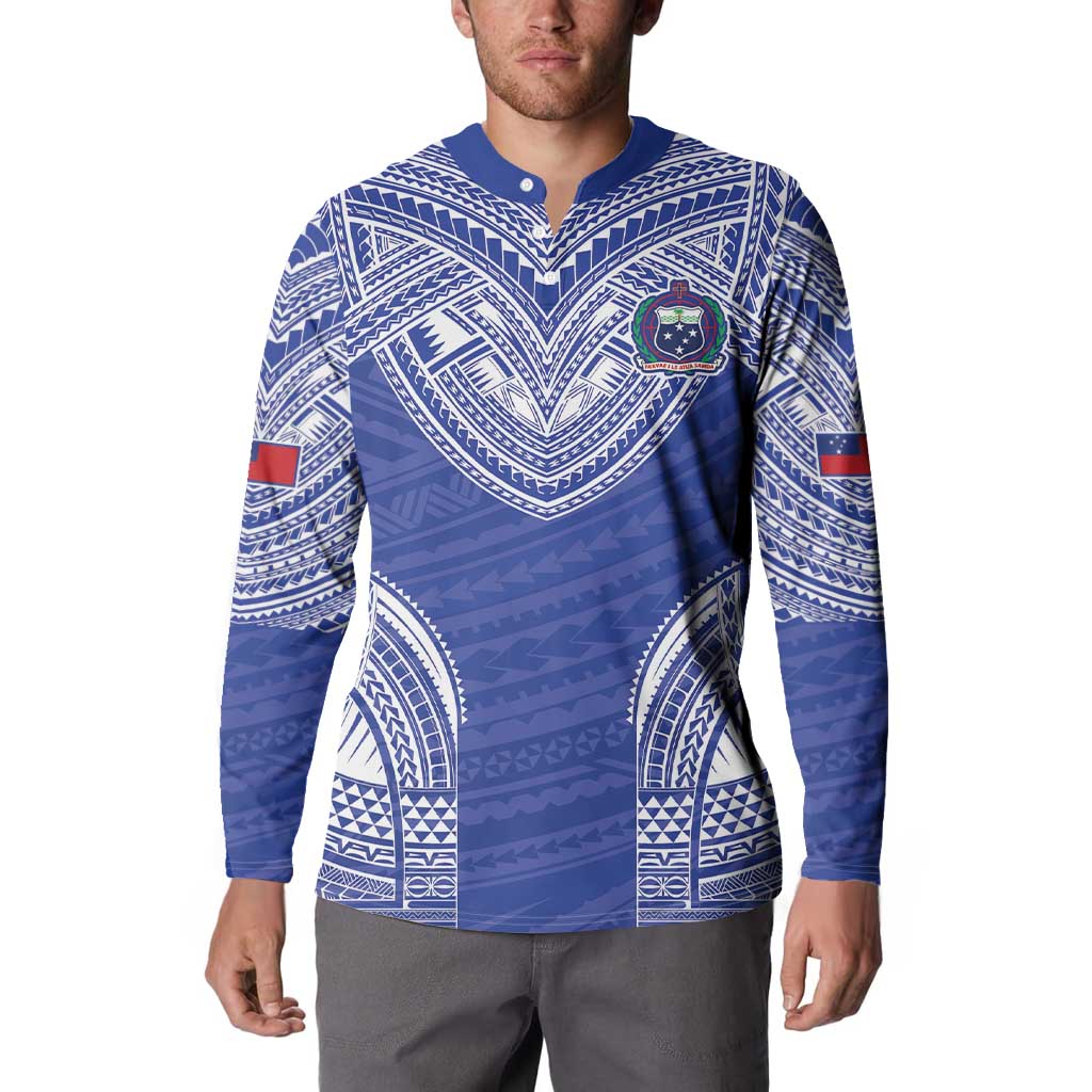 Manu Samoa Pacific Samoa Rugby Custom Button Sweatshirt Polynesian Pattern LT9 - Polynesian Pride