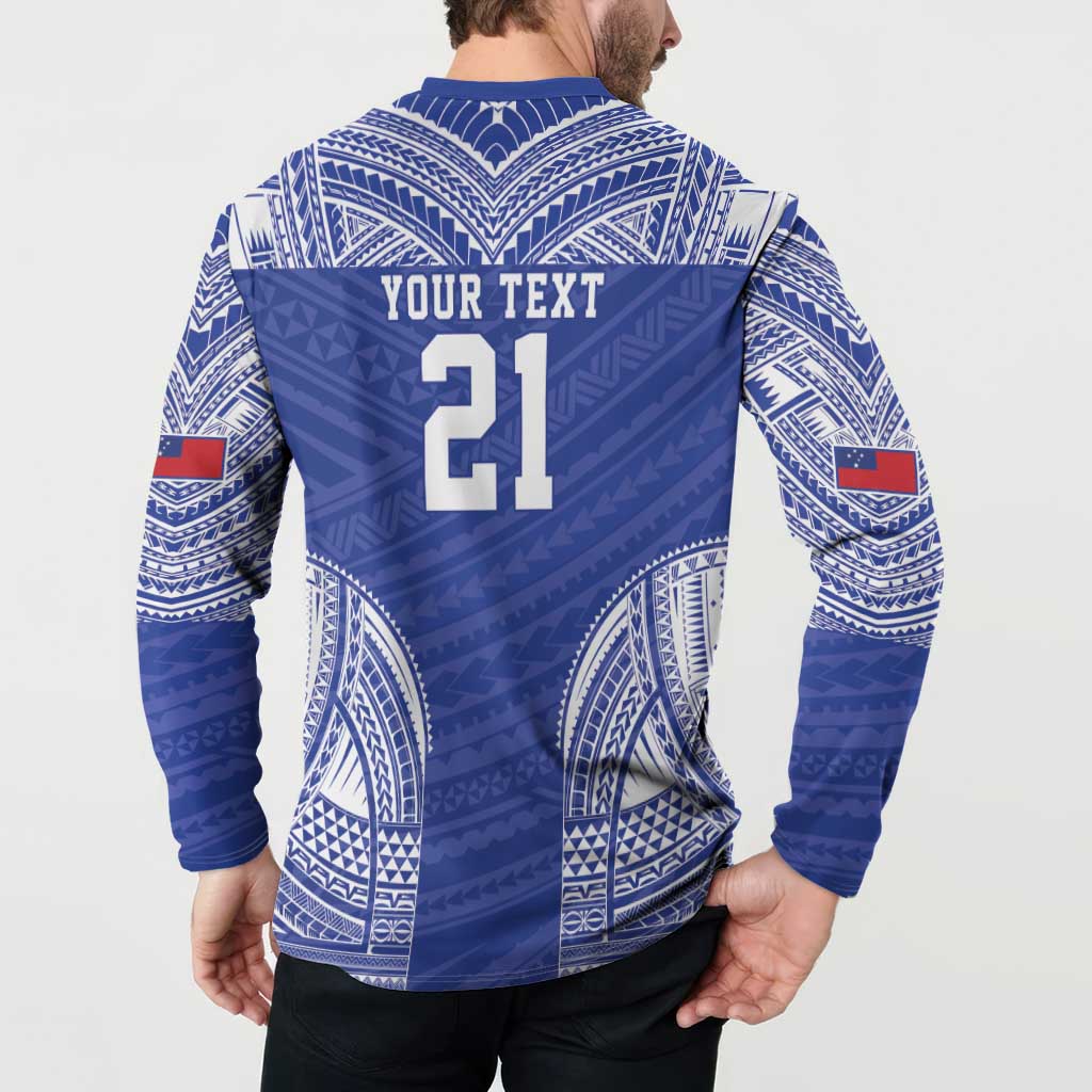 Manu Samoa Pacific Samoa Rugby Custom Button Sweatshirt Polynesian Pattern LT9 - Polynesian Pride