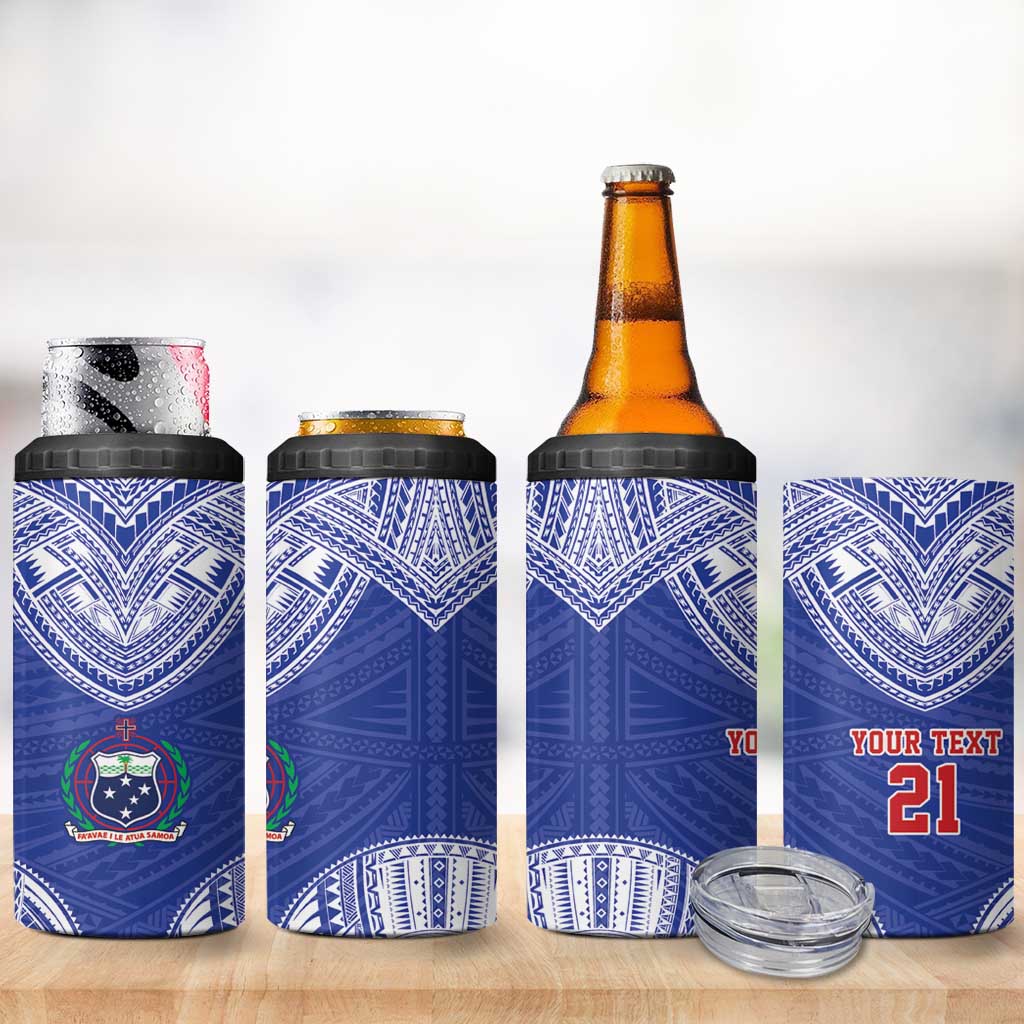 Manu Samoa Pacific Samoa Rugby Custom 4 in 1 Can Cooler Tumbler Polynesian Pattern LT9 - Polynesian Pride