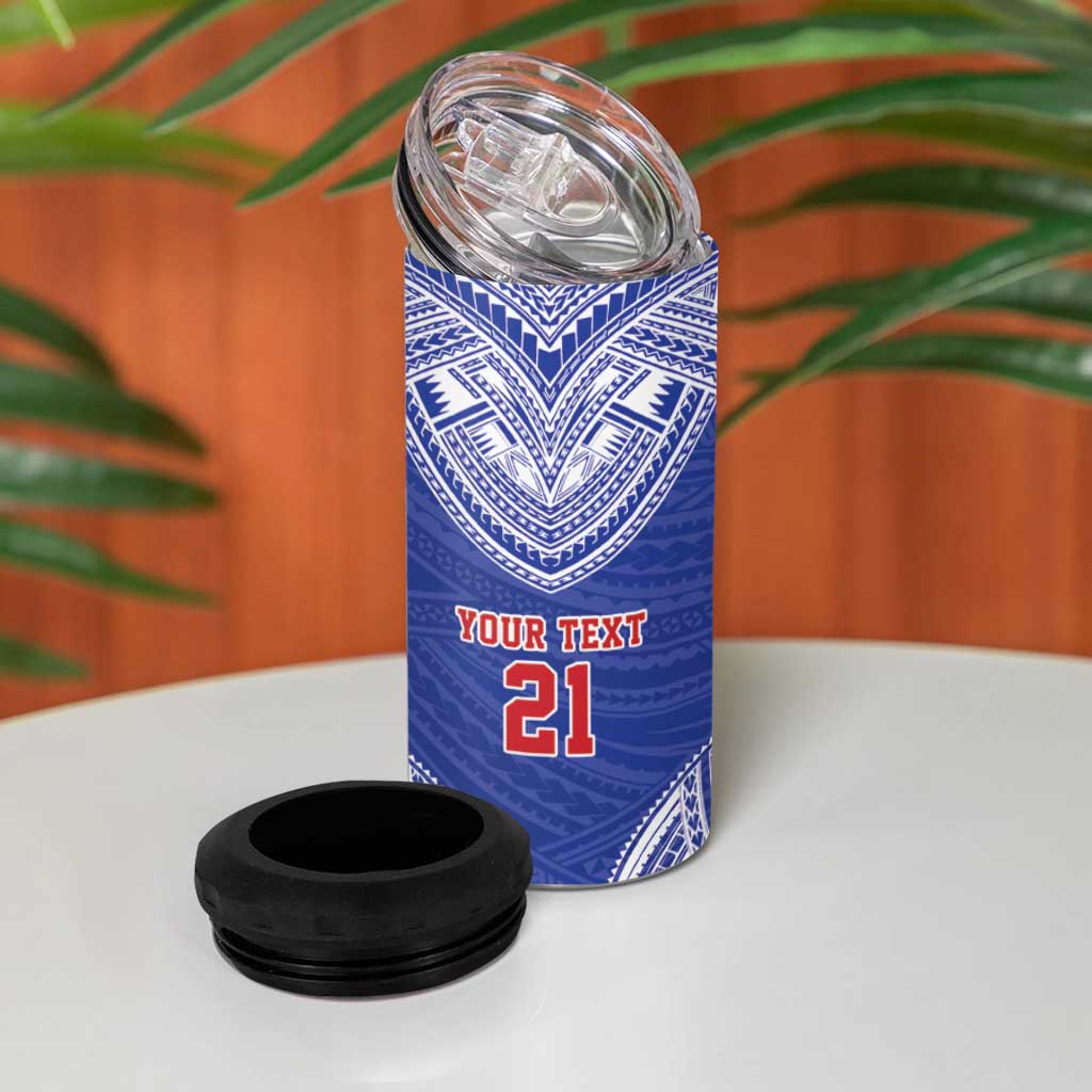 Manu Samoa Pacific Samoa Rugby Custom 4 in 1 Can Cooler Tumbler Polynesian Pattern LT9 - Polynesian Pride